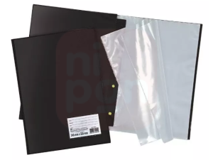 Pasta Catálogo A4 50 Plásticos Organizadora Preta