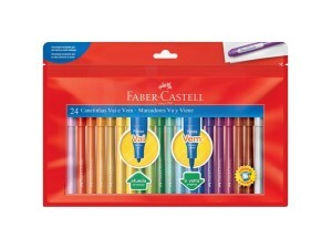 Canetinha 24 Cores Vai e Vem - Faber-Castell